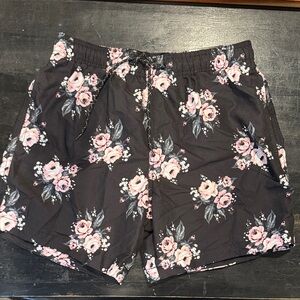 4/$15 Men’s H&M Black Floral Swim Shorts Size Small
